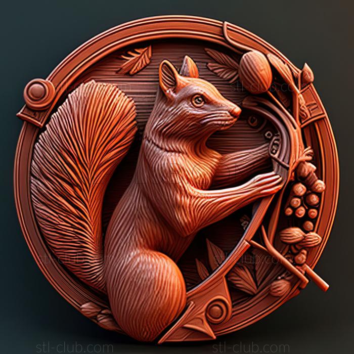 3D model st Squirrel and Arrow famous animal (STL)